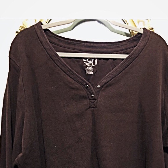 Tee-V-Neck, Snaps, Ribbed, Long Sleeve - Picture 5 of 5